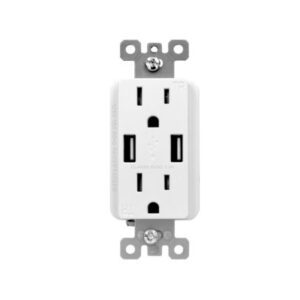 3.6 Amp Dual USB Charger, 15 Amp Duplex Tamper Resistant Receptacle