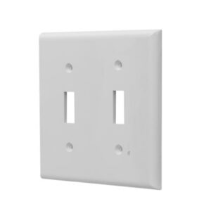 2 Gang Plastic Toggle Switch Wall Plate