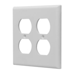 2 Gang Plastic Duplex Receptacle Wall Plate