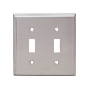 2-Gang Stainless Steel Toggle Switch Wall Plate