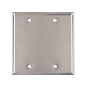 2-Gang Stainless Steel Blank Wall Plate