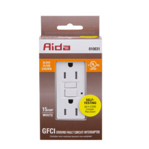 15 AMP Tamper Resistant Self-Test Duplex GFCI Receptacle with LED Light | Side-Wire & Back-Wire