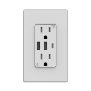 6.0 AMP USB Charger Dual Type A+C | 15 AMP Duplex Tamper Resistant Receptacle | Side-Wire & Back-Wire