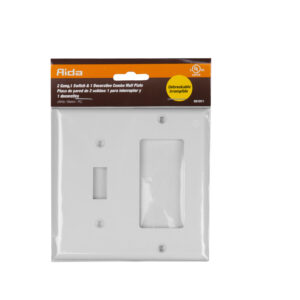 2-Gang 1 Toggle Switch & 1 Decorative Combination Thermoplastic Wall Plate