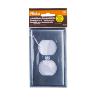 1-Gang Duplex Receptacle Stainless Steel Wall Plate