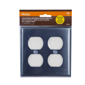 2-Gang Duplex Receptacle Stainless Steel Wall Plate