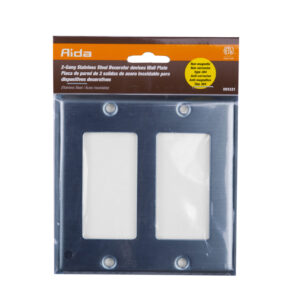 2-Gang Decorative Stainless Steel Wall Plate