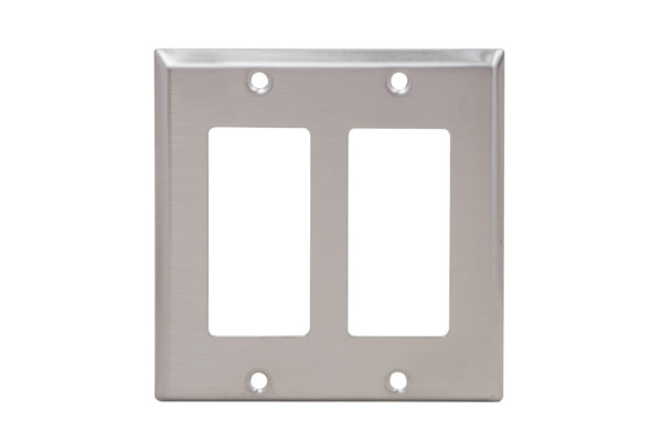2-Gang Decorative Stainless Steel Wall Plate