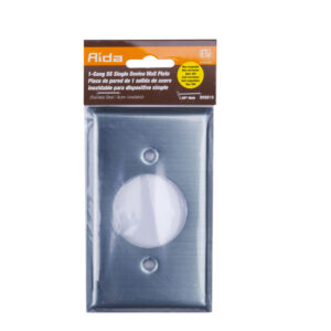 1-Gang Single Receptacle Stainless Steel Wall Plate