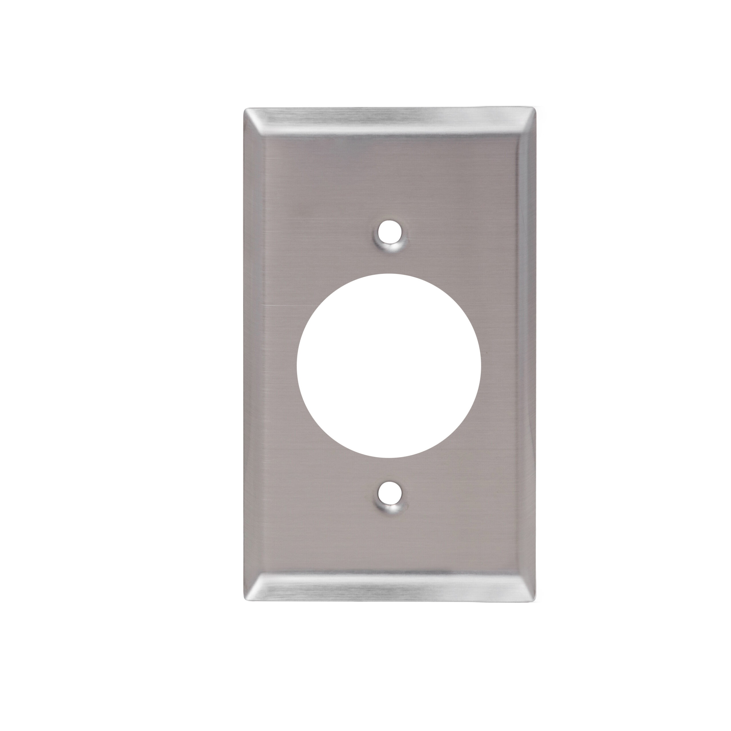 1-Gang Single Receptacle Stainless Steel Wall Plate, 1.5938" Hole